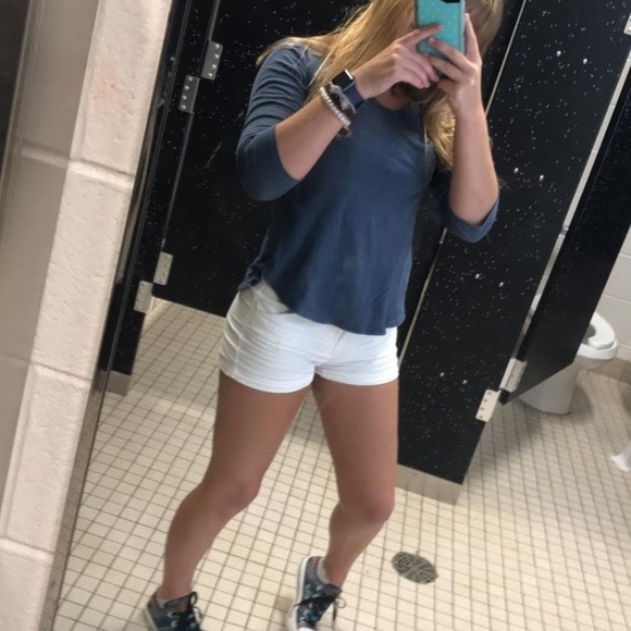 Khaki, White, and Blue Nautical print shorts - Picture 7 of 7